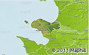 Satellite 3D Map of Bastad Kommun, physical outside