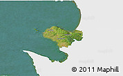 Satellite 3D Map of Bastad Kommun, single color outside