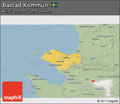 Savanna Style 3D Map of Bastad Kommun