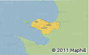 Savanna Style 3D Map of Bastad Kommun, single color outside
