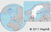 Gray Location Map of Bastad Kommun, highlighted country, within the entire country