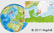 Physical Location Map of Bastad Kommun, highlighted country