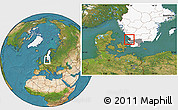 Satellite Location Map of Bastad Kommun, highlighted country, highlighted parent region