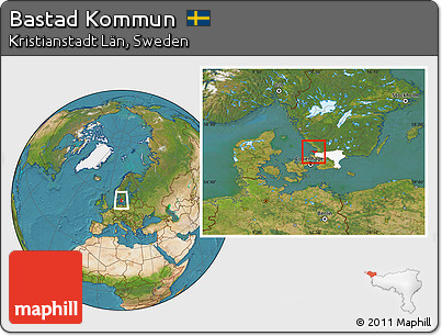 Satellite Location Map of Bastad Kommun, highlighted parent region