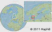 Savanna Style Location Map of Bastad Kommun, within the entire country, hill shading