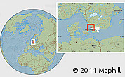 Savanna Style Location Map of Bastad Kommun, highlighted parent region, hill shading