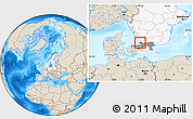Shaded Relief Location Map of Bastad Kommun, highlighted country, highlighted parent region