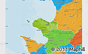 Physical Map of Bastad Kommun, political outside