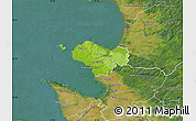 Physical Map of Bastad Kommun, satellite outside