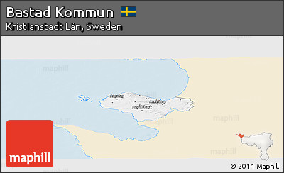 Classic Style Panoramic Map of Bastad Kommun, single color outside