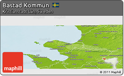 Physical Panoramic Map of Bastad Kommun