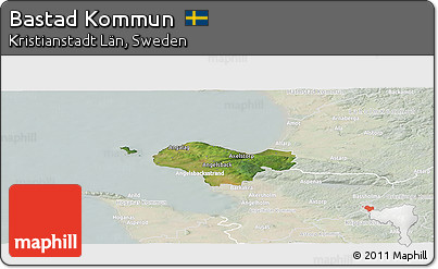 Satellite Panoramic Map of Bastad Kommun, lighten