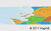 Shaded Relief Panoramic Map of Bastad Kommun, political outside