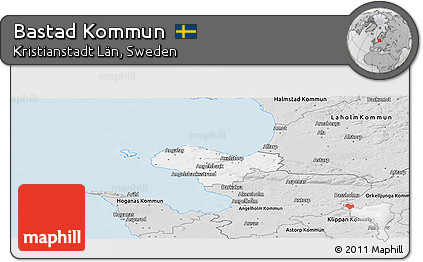 Silver Style Panoramic Map of Bastad Kommun