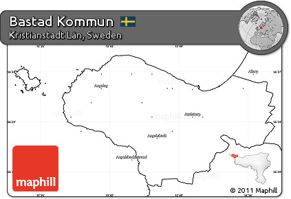 Blank Simple Map of Bastad Kommun
