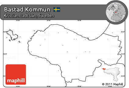 Blank Simple Map of Bastad Kommun, no labels