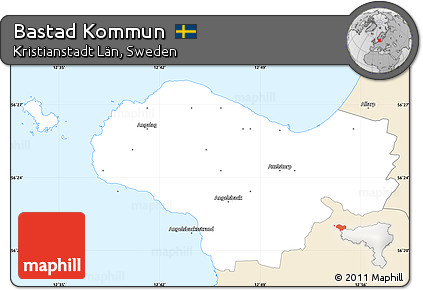 Classic Style Simple Map of Bastad Kommun