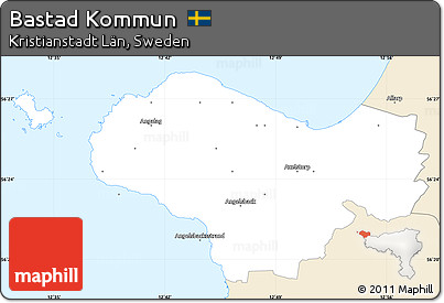Classic Style Simple Map of Bastad Kommun