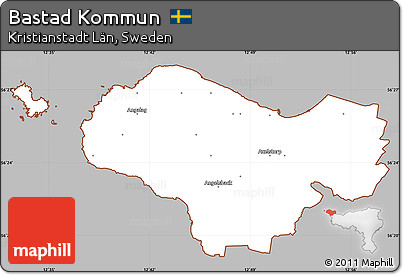 Gray Simple Map of Bastad Kommun, cropped outside