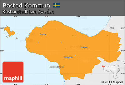 Political Simple Map of Bastad Kommun, single color outside, borders and labels