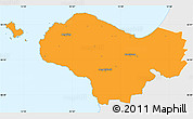 Political Simple Map of Bastad Kommun, single color outside