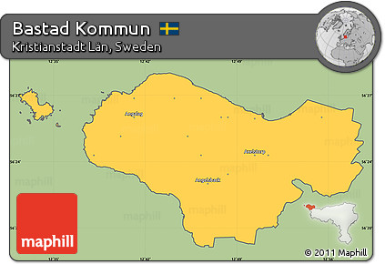 Savanna Style Simple Map of Bastad Kommun, cropped outside