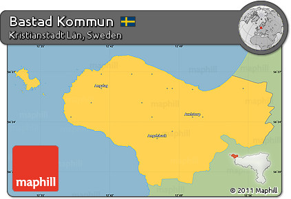 Savanna Style Simple Map of Bastad Kommun, single color outside