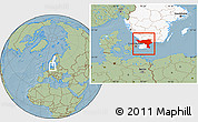 Savanna Style Location Map of Kristianstadt Län, highlighted country, hill shading