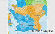 Political Shades Map of Kristianstadt Län