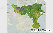 Satellite Map of Kristianstadt Län, lighten