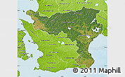 Satellite Map of Kristianstadt Län, physical outside