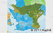 Satellite Map of Kristianstadt Län, political shades outside