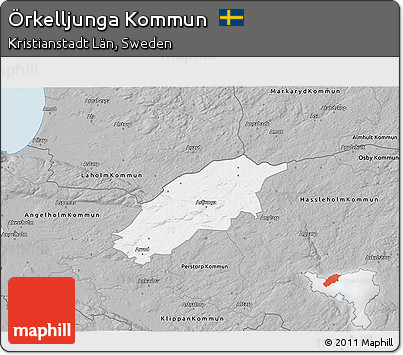 Gray 3D Map of Örkelljunga Kommun