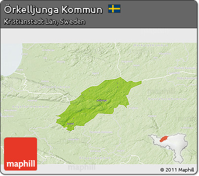 Physical 3D Map of Örkelljunga Kommun, lighten