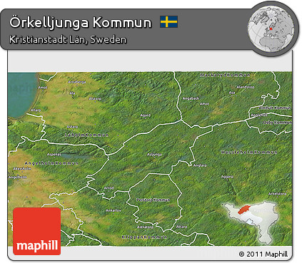 Satellite 3D Map of Örkelljunga Kommun