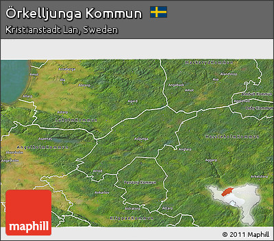 Satellite 3D Map of Örkelljunga Kommun