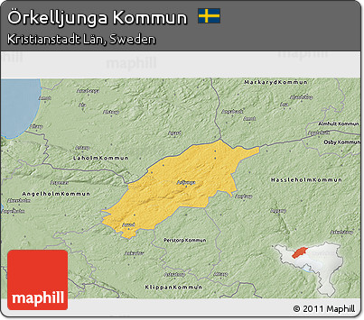 Savanna Style 3D Map of Örkelljunga Kommun