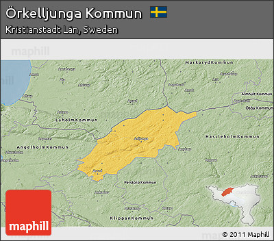 Savanna Style 3D Map of Örkelljunga Kommun