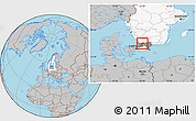 Gray Location Map of Örkelljunga Kommun, highlighted country, highlighted parent region