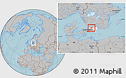 Gray Location Map of Örkelljunga Kommun, highlighted parent region, hill shading