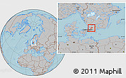 Gray Location Map of Örkelljunga Kommun, hill shading