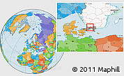 Political Location Map of Örkelljunga Kommun, highlighted country, highlighted parent region