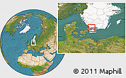 Satellite Location Map of Örkelljunga Kommun, highlighted country, highlighted parent region