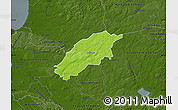 Physical Map of Örkelljunga Kommun, darken
