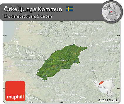 Satellite Map of Örkelljunga Kommun, lighten