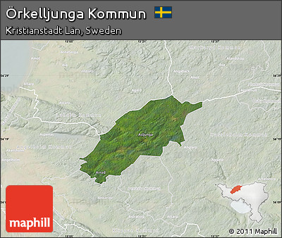 Satellite Map of Örkelljunga Kommun, lighten