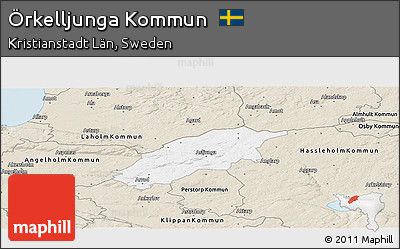 Classic Style Panoramic Map of Örkelljunga Kommun