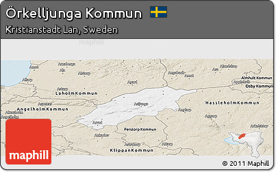 Classic Style Panoramic Map of Örkelljunga Kommun