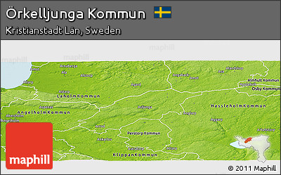 Physical Panoramic Map of Örkelljunga Kommun