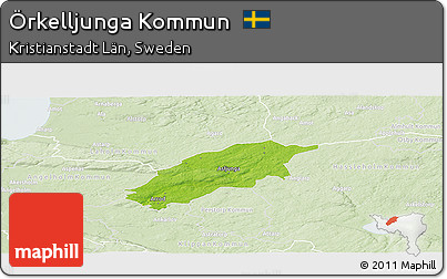 Physical Panoramic Map of Örkelljunga Kommun, lighten
